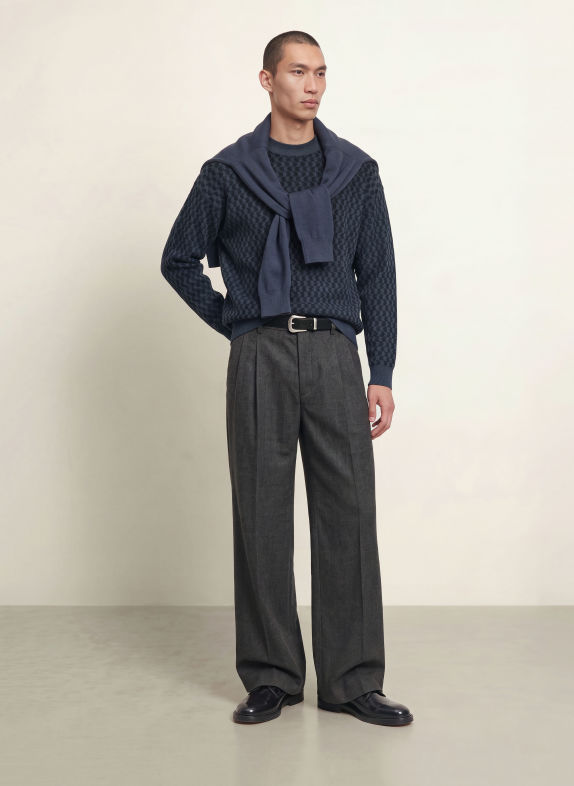 DRYKORN Pullover VALDRIK DUNKELBLAU / SCHWARZ