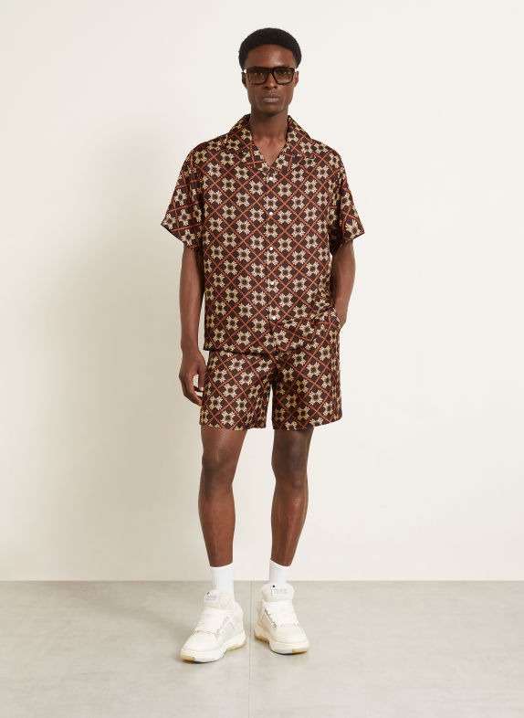 AMIRI Silk shorts BROWN / LIGHT BROWN / DARK ORANGE