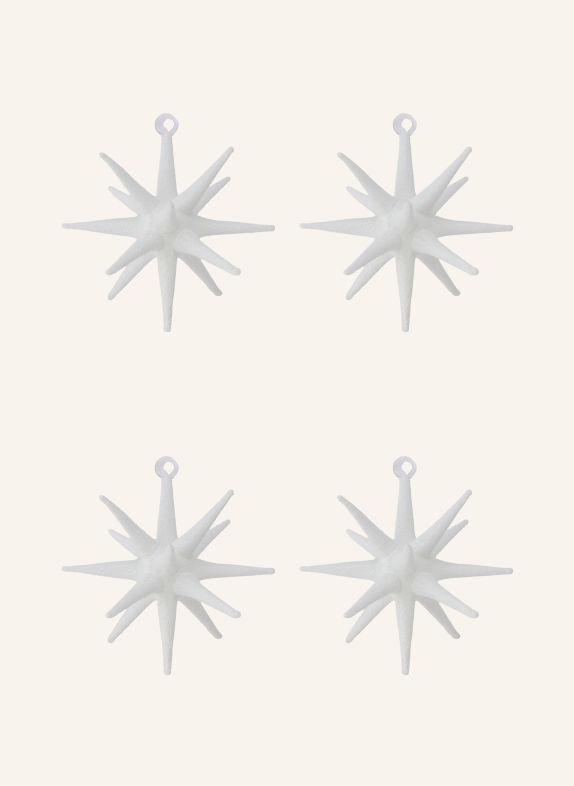house doctor Set of 4 Decorative Ornaments HDSPIKE WHITE