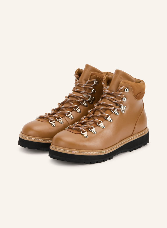 mono Lace-up boots COGNAC