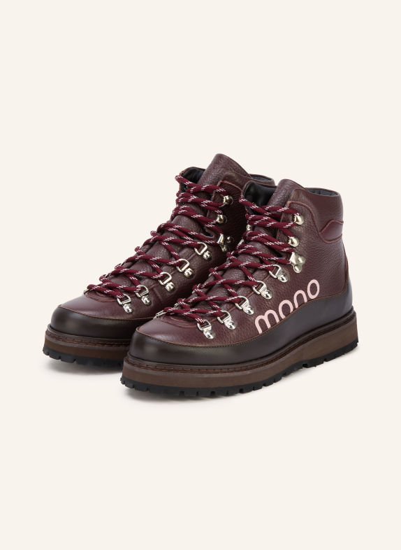 mono VIDDA Lace-up boots DARK BROWN / PINK / DARK RED