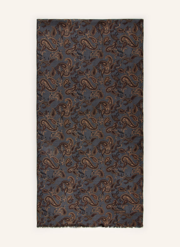 STETSON Sjaal DONKERBLAUW / BEIGE / PETROL