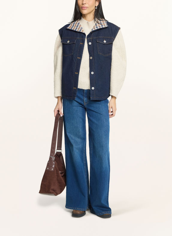 ICHI IHHIRAMO Denim Vest DARK BLUE