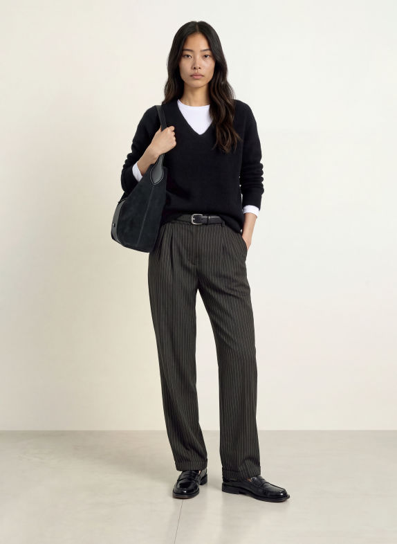 ICHI Marlenehose IHILYANA SCHWARZ / CREME