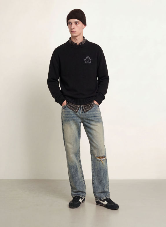 don't waste culture AROLOA Sweater BLACK