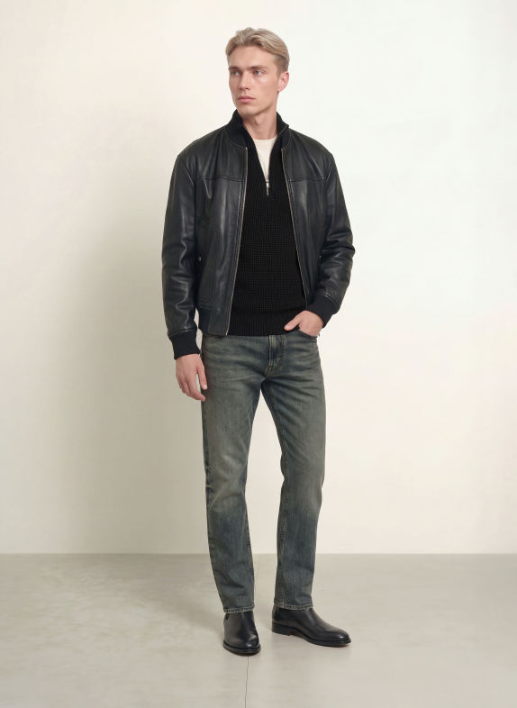 JOOP! JEANS Half-zip sweater HONRIO Turtleneck BLACK
