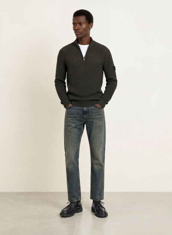 JOOP! JEANS Half-zip sweater HONRIO Turtleneck DARK GREEN