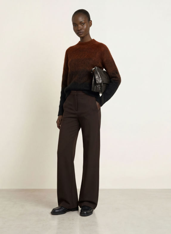 DRYKORN GINNIFER Sweater with Alpaca BROWN / DARK BROWN / BLACK