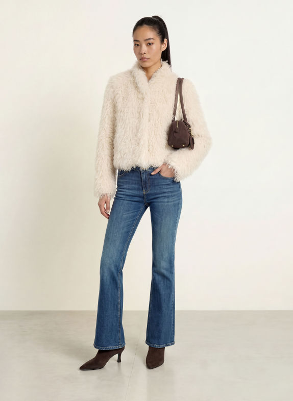 GUESS Utsvängda jeans BEVERLY FRSK FIRESIDE DARK