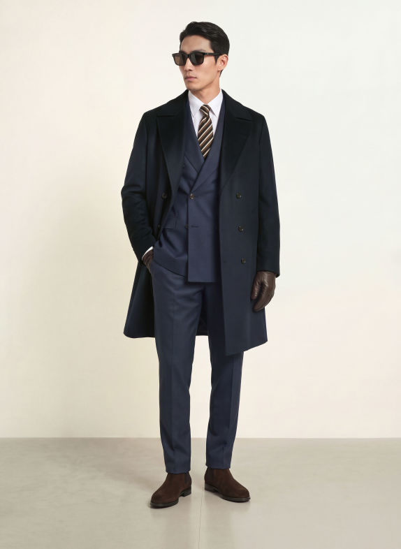 DRESSLER Coat with cashmere DARK BLUE