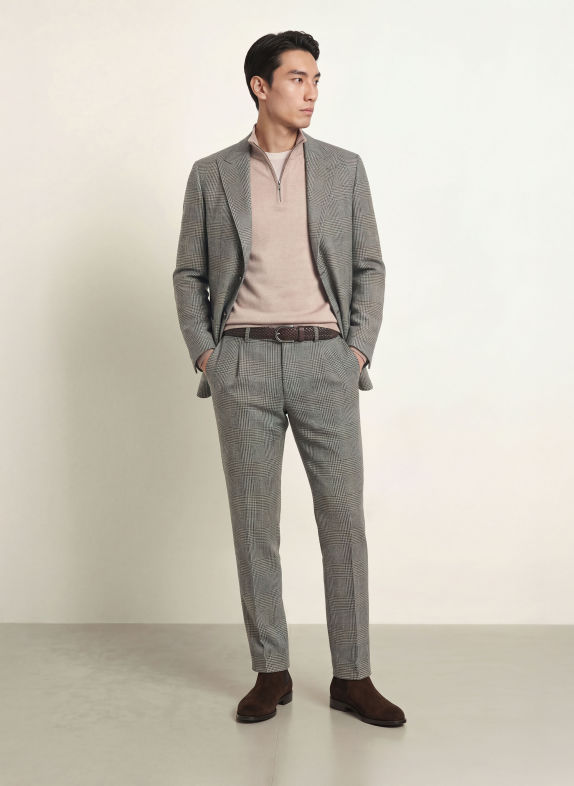DRESSLER Anzughose JADEN Regular Fit aus Flanell 010 WEISS