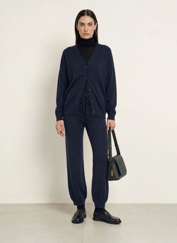 BOSS Strickjacke FALANAS aus Cashmere DUNKELBLAU