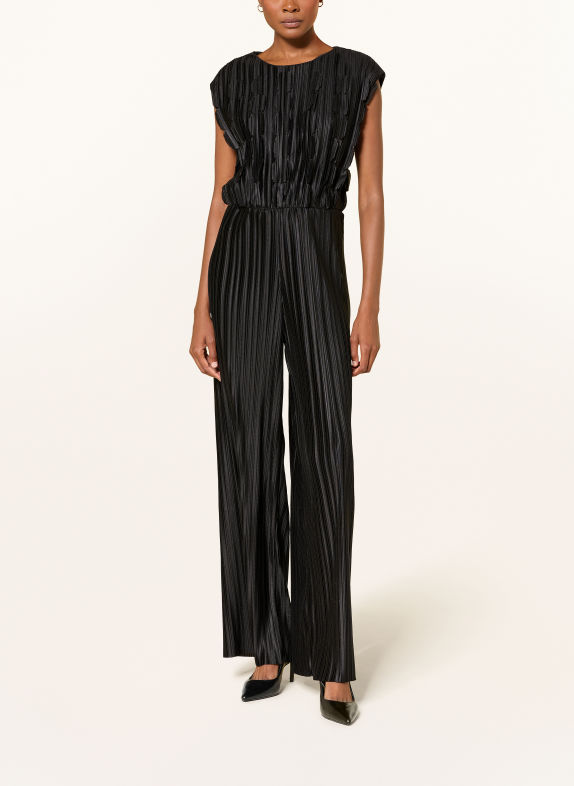 BOSS ETRACEE Jumpsuit with Pleats BLACK