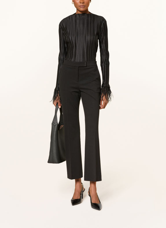 BOSS Longsleeve EFEDERA mit Plissees SCHWARZ