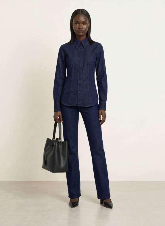 BOSS Denim blouse DENIM SHIRT 7.0 DARK BLUE