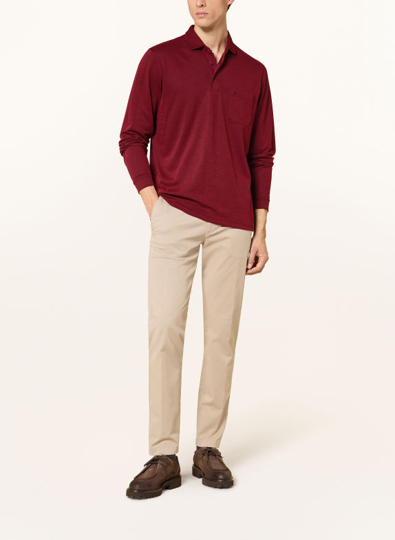 RAGMAN Piqué polo shirt DARK RED
