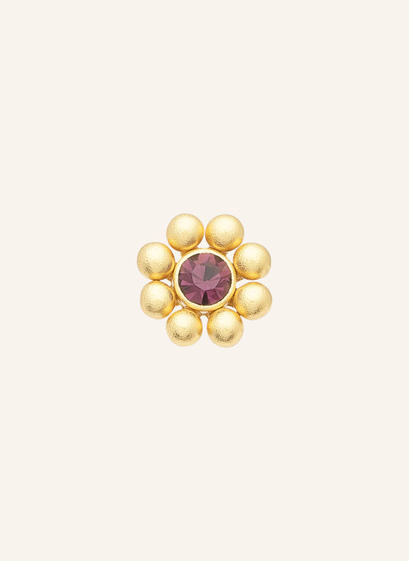 LULU Copenhagen BOUQUET CRYSTAL FLOWER Stud Earrings GOLD / PINK
