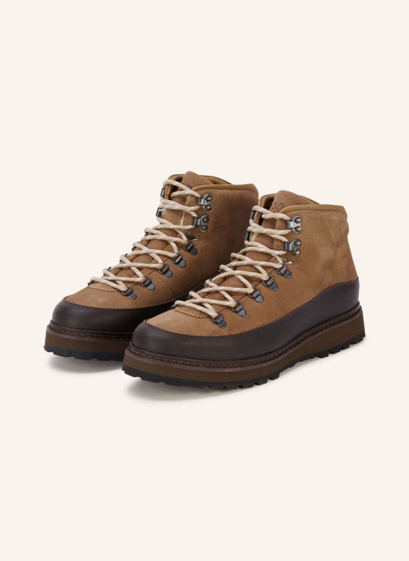 mono Boots à lacets TAUPE / MARRON FONCÉ
