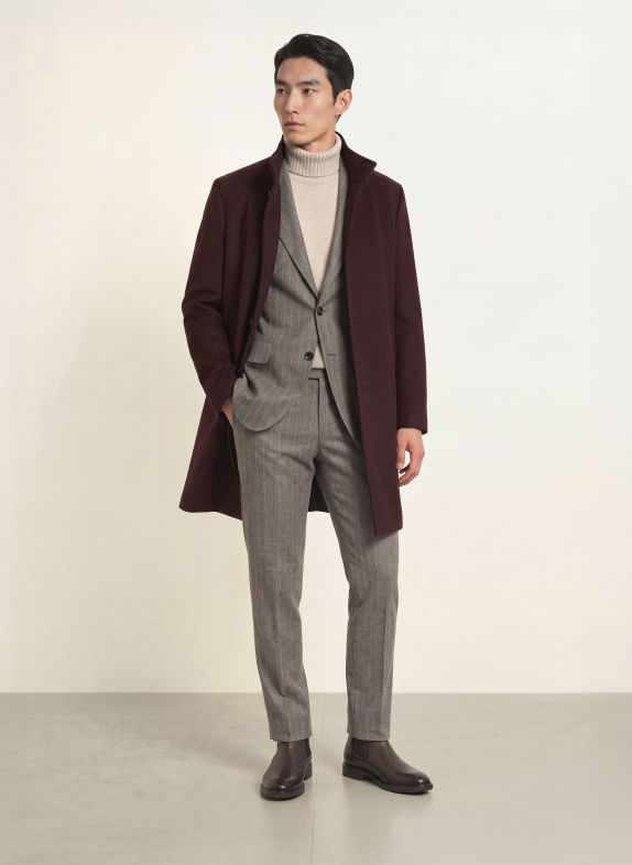 JOOP! Manteau en laine MARON ROUGE FONCÉ