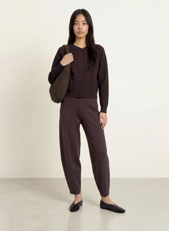 YERSE LAVANDY45 Cardigan DARK BROWN
