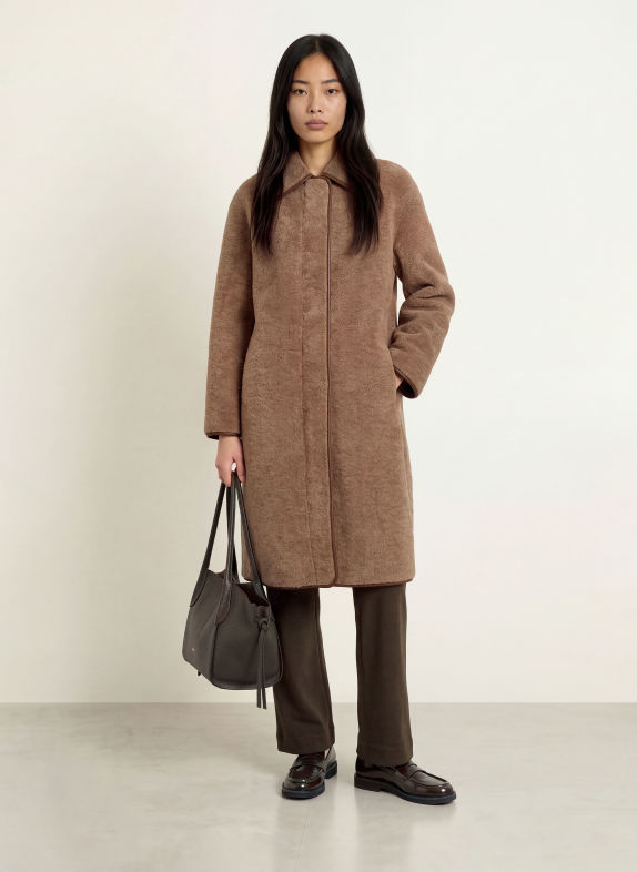 YERSE CLOUD 45 Teddy Fur Coat LIGHT BROWN