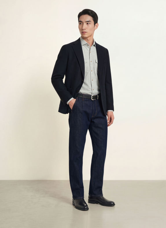 windsor. Combi-jasje GIORNO Extra Slim Fit met kasjmier 401 Dark Blue 401