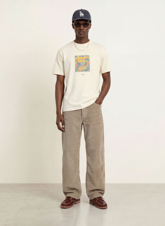 BLKVIS T-shirt DIGGIN CRATES CRÈME / MARRON CLAIR / OLIVE