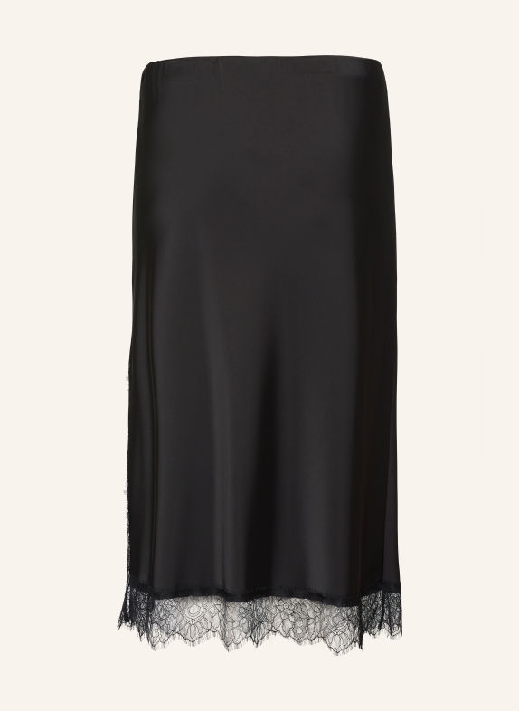 PERSONA MARINA RINALDI PMRGESTRO Satin Skirt with Lace BLACK