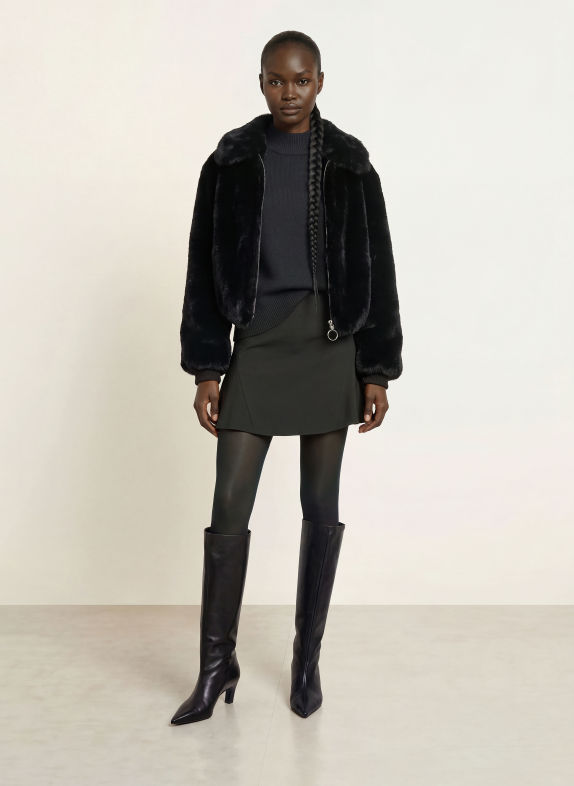 HUGO FABI Faux Fur Jacket BLACK