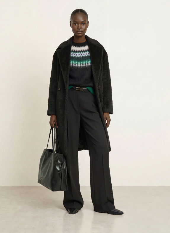 Max Mara STUDIO GLASSA-trui met mohair ZWART / DONKERGROEN / WIT