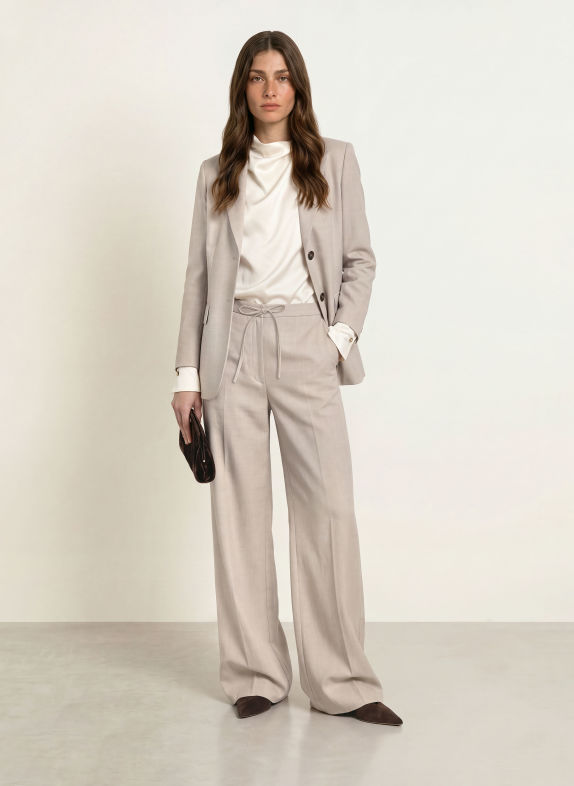 Max Mara STUDIO RECENTE Wide-leg trousers BEIGE
