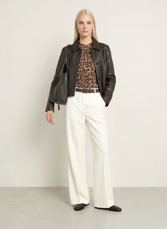 Emily VAN DEN BERGH Shirt blouse BEIGE / CAMEL / DARK BROWN