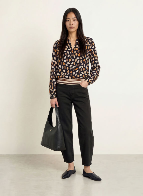 Emily VAN DEN BERGH Blusenshirt SCHWARZ / BEIGE / CREME