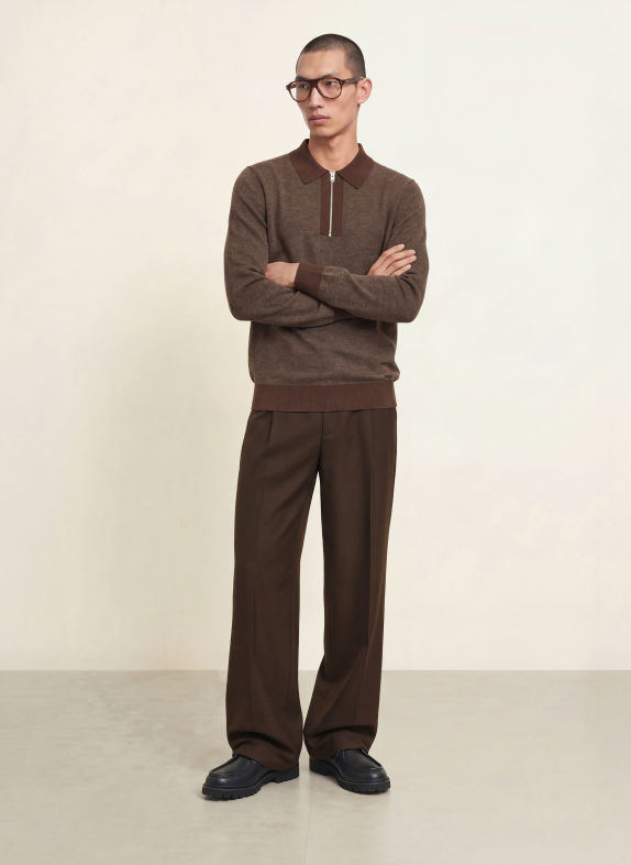 HUGO SOLONIN Sweater BROWN / DARK BROWN