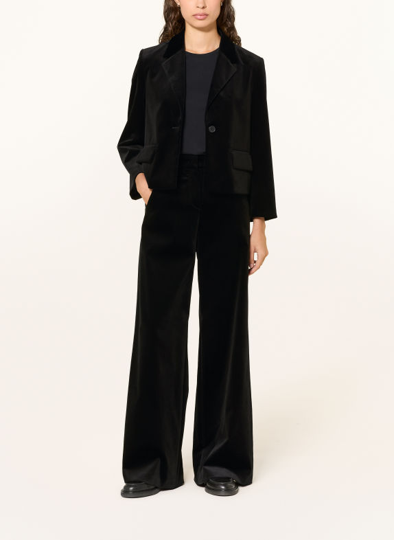windsor. Velvet wide-leg trousers BLACK