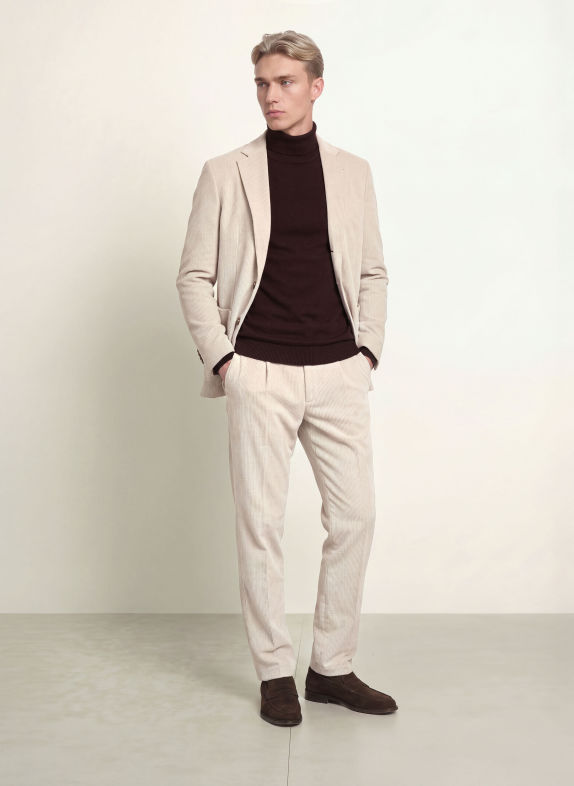 CINQUE Anzughose CISALTO Tapered Fit aus Cord 22 hellbraun
