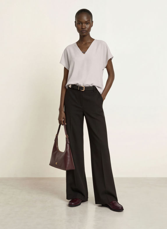 Calvin Klein Košilová halenka SVĚTLE FIALOVÁ