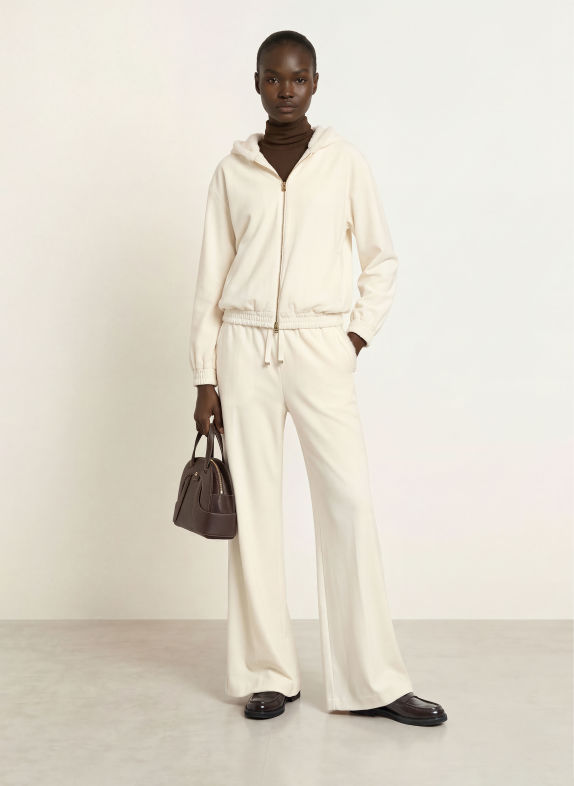 HERNO Zip-up sweatshirt ECRU