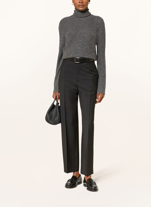 FABIANA FILIPPI Turtleneck sweater with sequins DARK GRAY