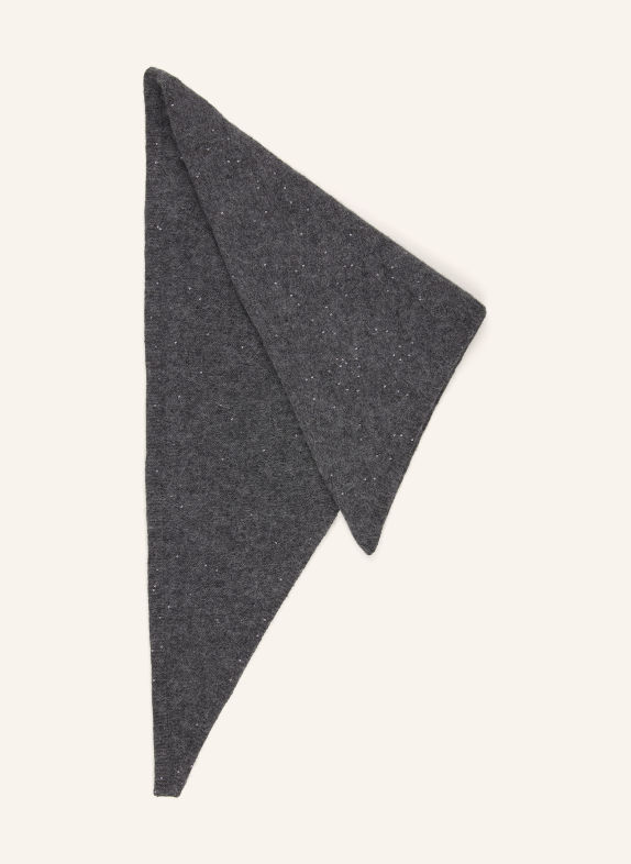 FABIANA FILIPPI Triangular scarf with sequins DARK GRAY