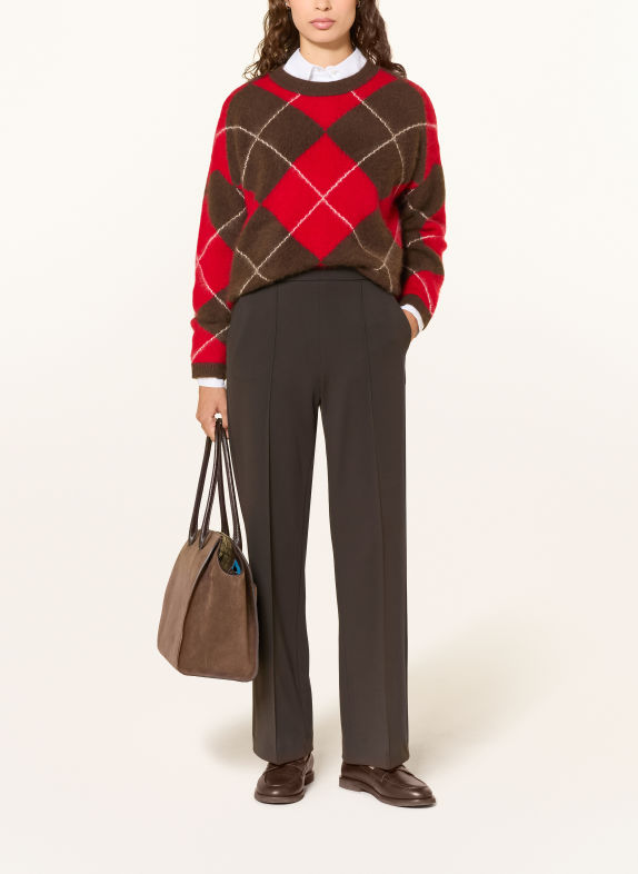 RAFFAELLO ROSSI RENEE Jersey Trousers DARK BROWN