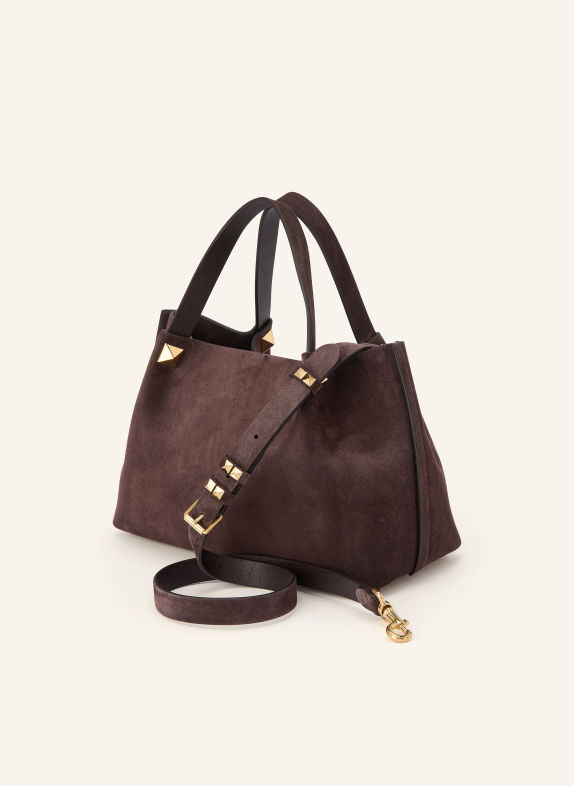 VALENTINO GARAVANI Handtas VLOGO SIGNATURE SMALL met studs TAUPE / GOUD