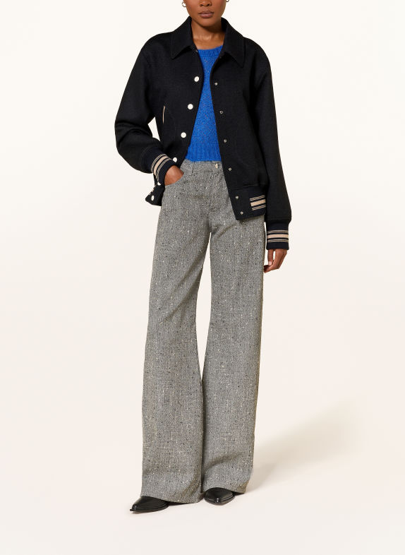 GOLDEN GOOSE Kurtka w stylu college'owym JOURNEY GRANATOWY / BEŻOWY