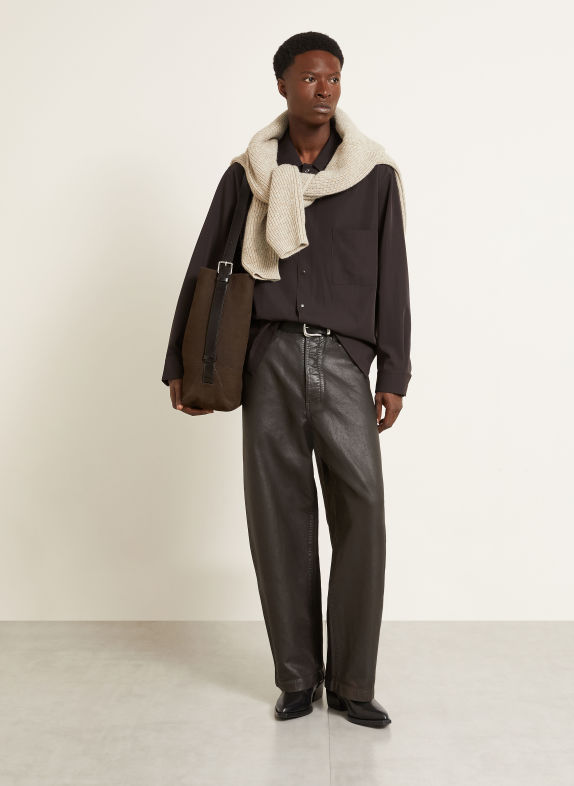 LEMAIRE Comfort Fit Shirt DARK BROWN