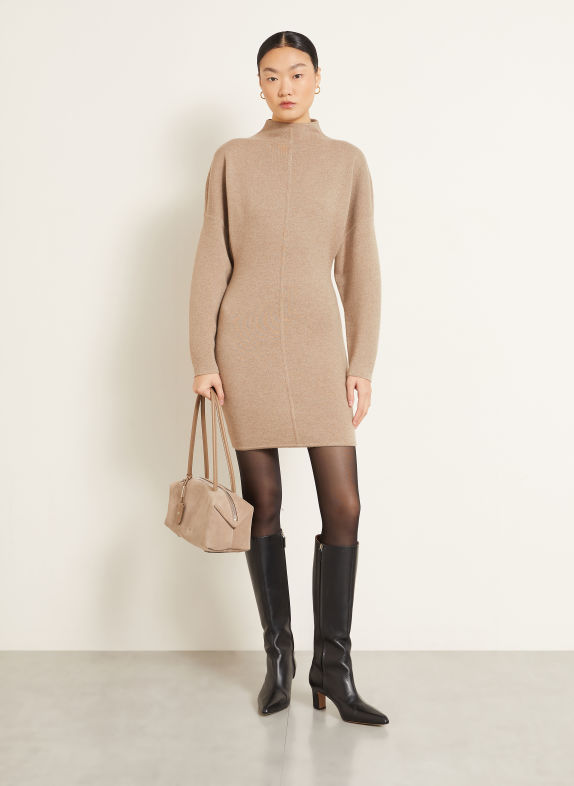 Max Mara Gebreide jurk RACCONTO met kasjmier BEIGE