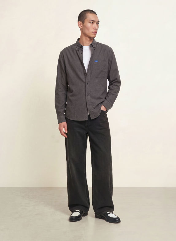 HUGO EBALTO Comfort Fit Shirt DARK GRAY