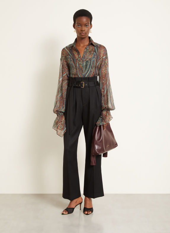 ETRO Pantaloni cu talie înaltă NEGRU