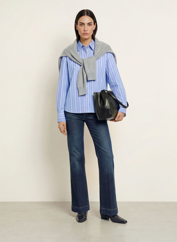 ROBERT FRIEDMAN Hemdbluse RENEE HELLBLAU / WEISS
