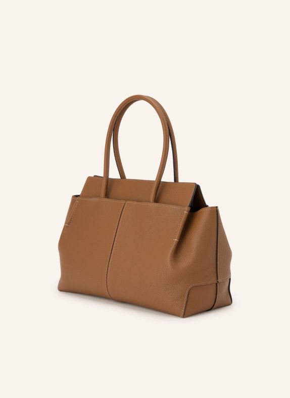 TOD'S Shopper DI BAG MEDIUM COGNAC / SILBER