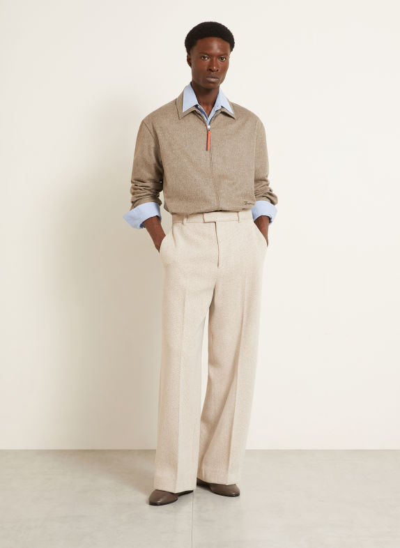 JACQUEMUS Flannel Overshirt LA CHEMISE FLASH BEIGE